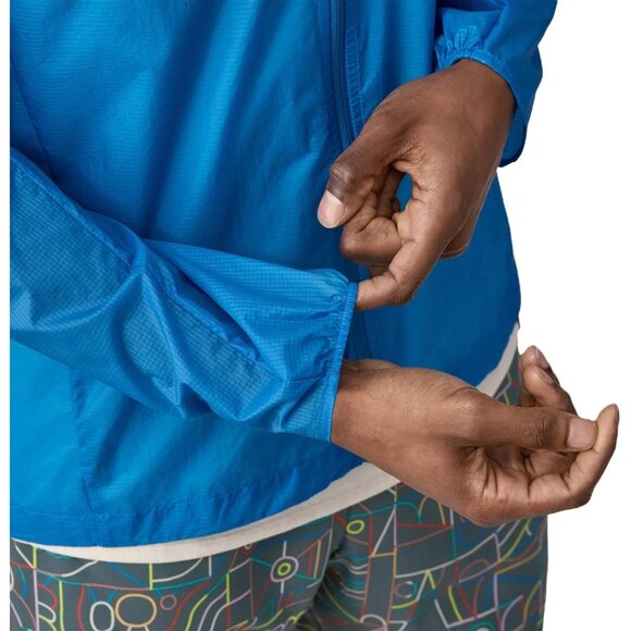 New Patagonia Houdini Vessel Blue Nylon Full Zip Packable Hooded Rain Jacket - Picture 13 of 14